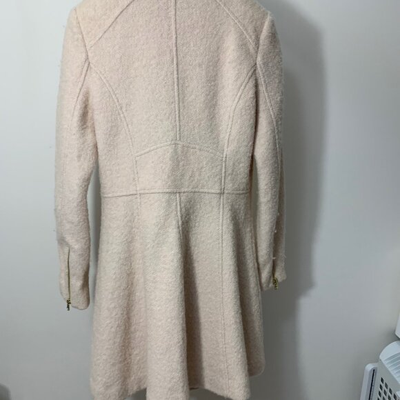 GUESS Women's S Military Double Breasted Wool Winter Coat Cream - Picture 2 of 5